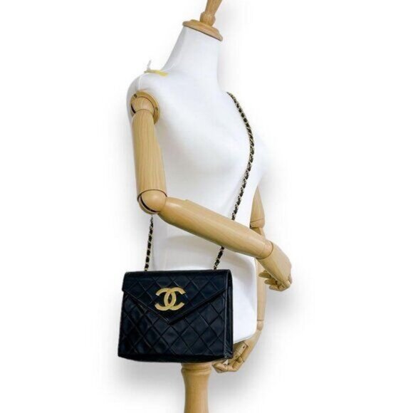CHANEL Vintage Flap Bag Matelasse Quilted Lambskin Shoulder Chain Tote - Picture 2 of 15